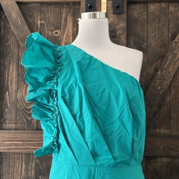 NWT ZESICA ONE SHOULDER EMPIRE WAIST RUFFLE MAXI DRESS - Picture 2 of 12